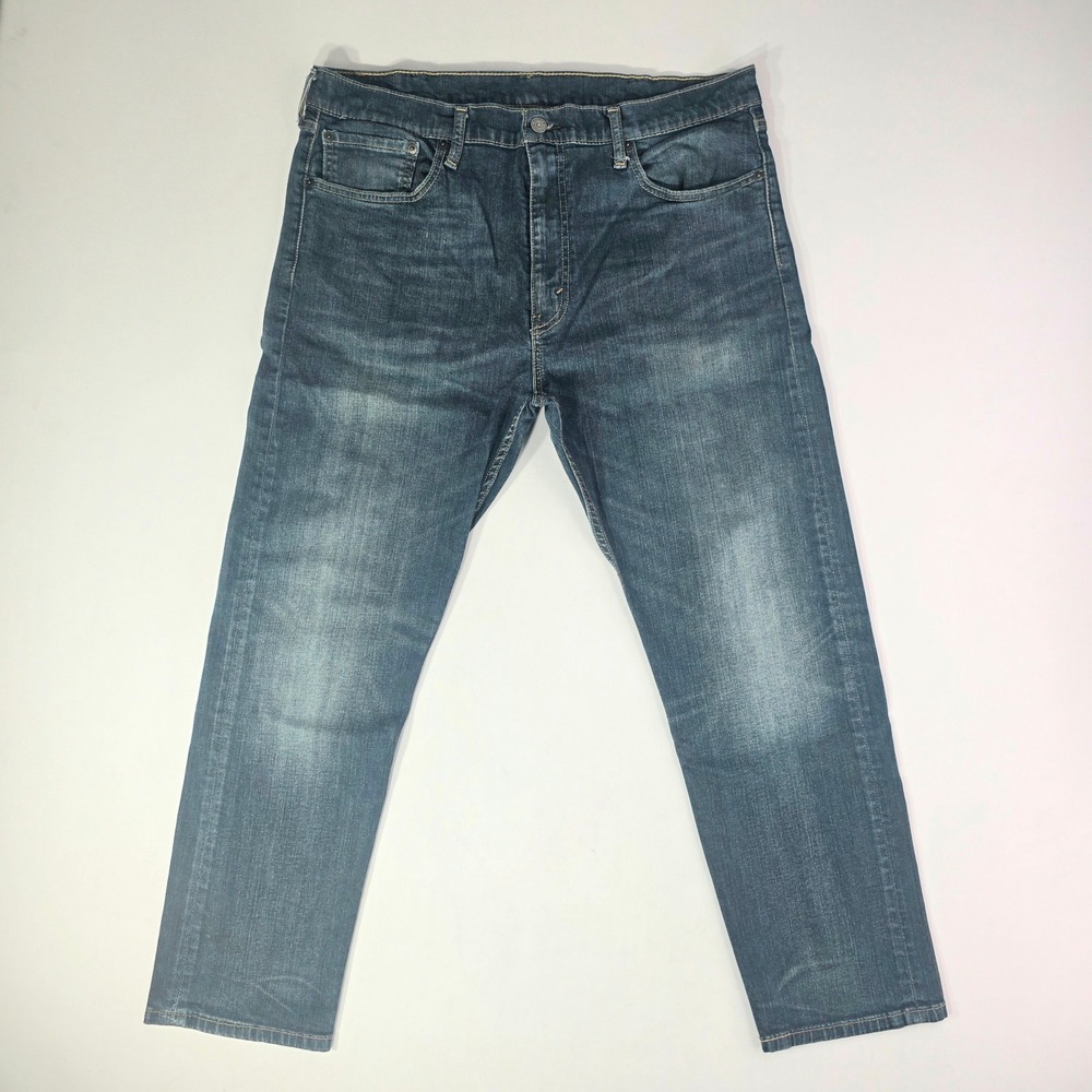Levis 502 Regular Taper Mens Jeans 38x30 Medium Wash Blue Denim Pants
